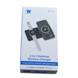 Bb.OB Just Wireless 2 in 1 Desktop Wireless Charger Portable 15W Android & Apple